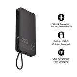 MOMAX | 1-Power X 20000mAh Mobile Rechargeable Battery with Built-in USB-C Cable, IP153 Certification