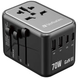 Verbatim | 5Port 70W GaN III Travel Adapter