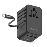MOMAX | 70W GaN 3 socket and USB-C charging cable travel socket UA18