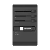 MOMAX | 70W GaN 3 socket and USB-C charging cable travel socket UA18