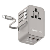 MOMAX | 70W GaN 3 socket and USB-C charging cable travel socket UA18