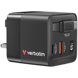 Verbatim | 65W GaN charger with retractable USB-C charging cable