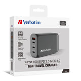 Verbatim | 4 Port 100W PD 3.0 GaN Travel Charger