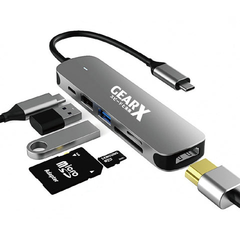GEARX | USB-C 6合1 分線器 USBC-6001