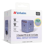 Verbatim | 3-digit PD &amp; QC 3.0 expanded universal socket 