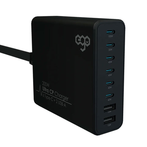EGO | 200W Ultra CP 8位USB GaN 充電器