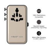 MOMAX | 100W 伸縮充電線 4接口旅行充電插座 UA25