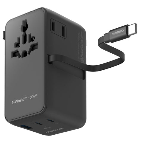 MOMAX | 100W GaN 4插口及 USB-C 充電線旅行插座 UA25