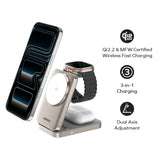 MOMAX | 1-Charge Q.Port² Folding Qi2 3-in-1 Wireless Charging Stand UD36Q22