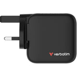 Verbatim | 65W 迷你 GaN 牆式充電器 (帶顯示屏+英規插頭)
