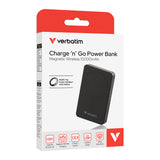 Verbatim | Charge 'n' Go 10000mAh Magnetic Wireless Rechargeable Mobile Battery 