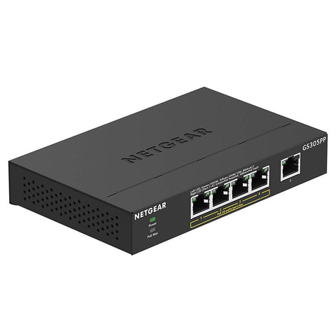 NETGEAR | 5 埠 PoE+ Gigabit 非網管網絡交換器 GS305PP